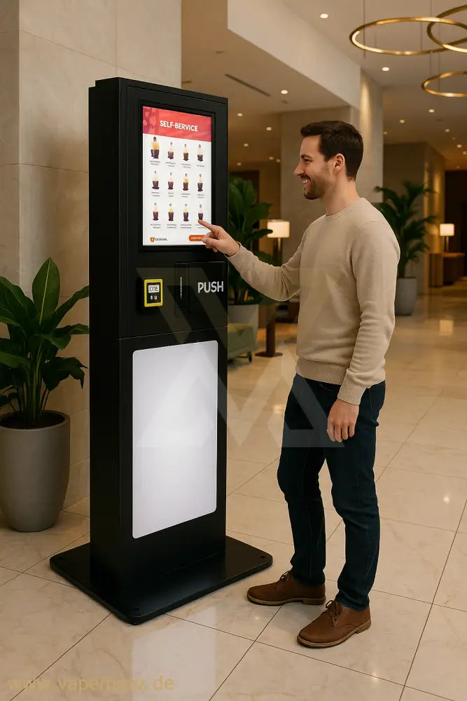 VAPEMAXX SX mini - Vapeautomat Altersverifizierung & Zahlungsmodul / mit Standfuß Verkaufsautomat